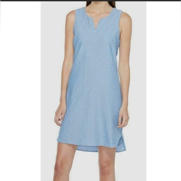 Hatley Embroidered Paisley Notch Neck A-Line Dress, Blue, Size XL NWT - Picture 1 of 2